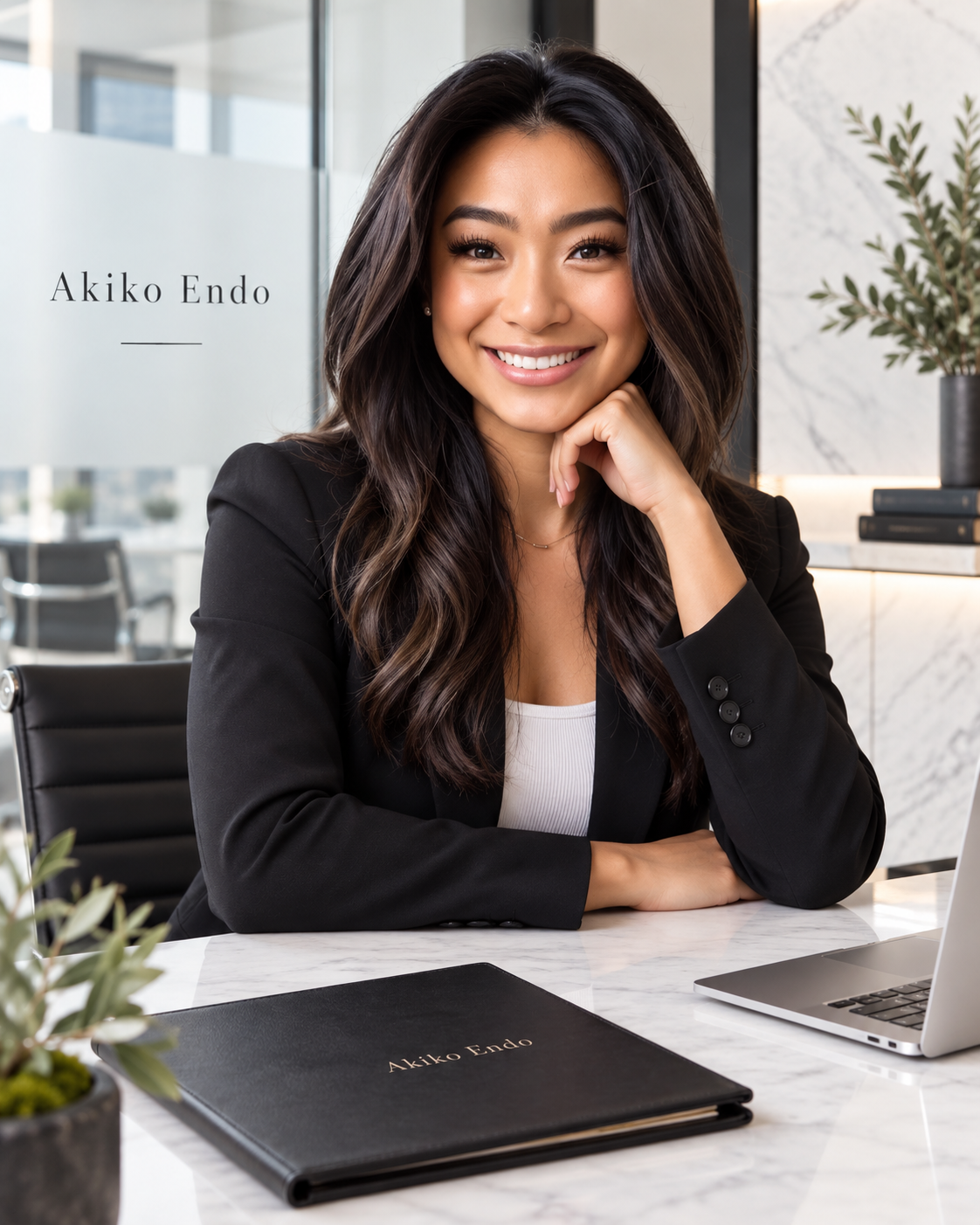 Attorney in a modern law office